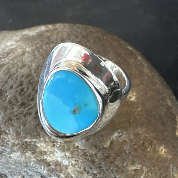 Women's Robin Egg Blue Kingman Turquoise Ring Size 5.5 | Sterling Silver | Authentic Native American Handmade | 17731