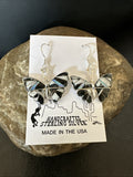 White Buffalo Turquoise Opal Onyx ButterFly Earrings | Sterling Silver | Authentic Native American Handmade | 18553