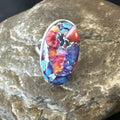 Blue Turquoise Spiny Oyster Southwestern Ring Size 8 | Sterling Silver | Authentic Native American Handmade | 18482