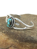 Turquoise Navajo Cuff Bracelet | Sterling Silver | Authentic Native American Handmade | 04745