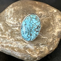 Blue Turquoise#8 Southwestern Ring Size 8 | Sterling Silver | Authentic Native American Handmade | 19743