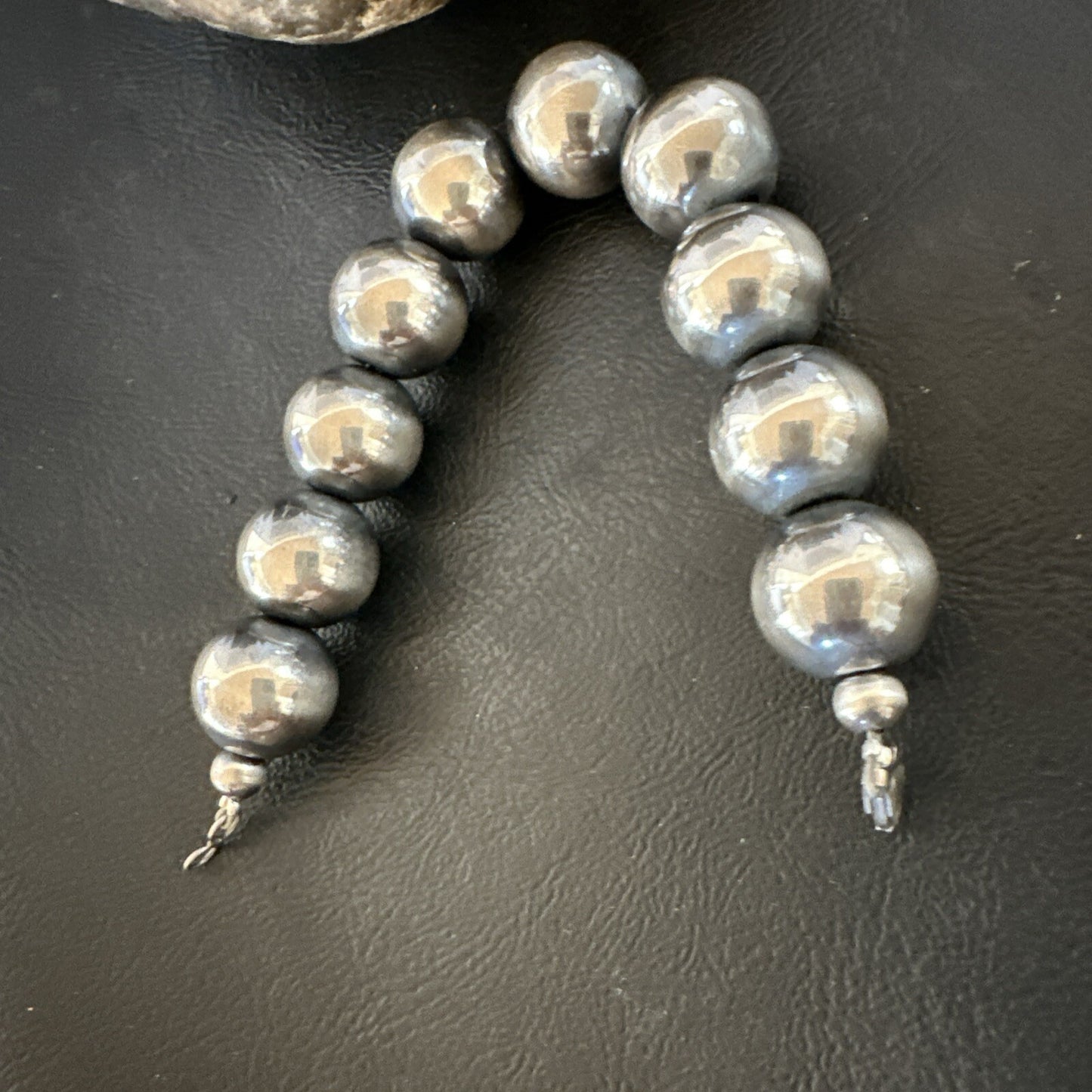 16mm Round Beads 7” Sterling Silver Beads Bracelet 17163