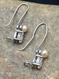 Pearl Earrings | Sterling Silver | Authentic Native American Handmade | 08610