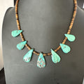 Southwestern Blue Turquoise Shell 20"Necklace | Sterling Silver | Authentic Native American Handmade | 19508