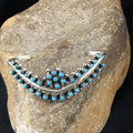 Children Blue Turquoise Petite Point Zuni Bracelet | Sterling Silver | Authentic Native American Handmade | 01990