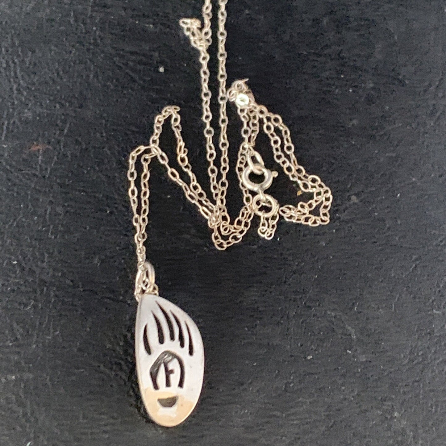 BearPaw Pendant Navajo Sterling Silver Chain Necklace 16" 13691