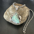 Women's Navajo Pearls Royston Turquoise Necklace Pendant | Sterling Silver | Authentic Native American Handmade | 19363
