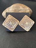 Women's Navajo Stamped Handmade Earrings M | Sterling Silver | Authentic Native American Handmade