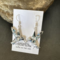 White Buffalo Turquoise Opal Onyx Hummingbird Earrings | Sterling Silver | Authentic Native American Handmade | 18546