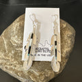 White Buffalo Turquoise Opal Handmade Feather Earrings | Sterling Silver | Authentic Native American Handmade | 18696