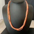 Pink Coral Stabilized Bead 5 Strand Navajo Necklace | Sterling Silver | Authentic Native American Handmade | 02208