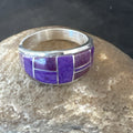Women's Purple Stone Navajo Ring Set Sz 10 | Sterling Silver | Authentic Native American Handmade | 17778