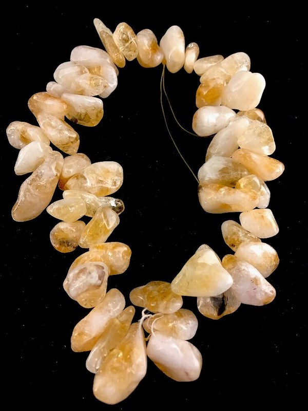 Yellow Citrine Large Strand Chunky Nuggets Bracelet | Authentic Native American Handmade | 03851