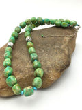 Navajo Turquoise Magnesite Necklace 19"Handmade | Sterling Silver | Authentic Native American Handmade | 4497