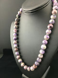 Purple Charoite Navajo Necklace 20" | Sterling Silver | Authentic Native American Handmade | 1777
