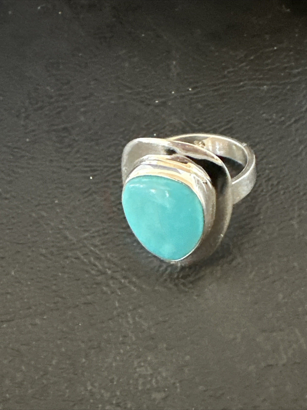 WoMens Sterling Silver Blue Kingman Turquoise Ring Size 7.5 17684