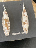 Navajo Wild Horse Turquoise Earrings | Sterling Silver | Authentic Native American Handmade | 1378