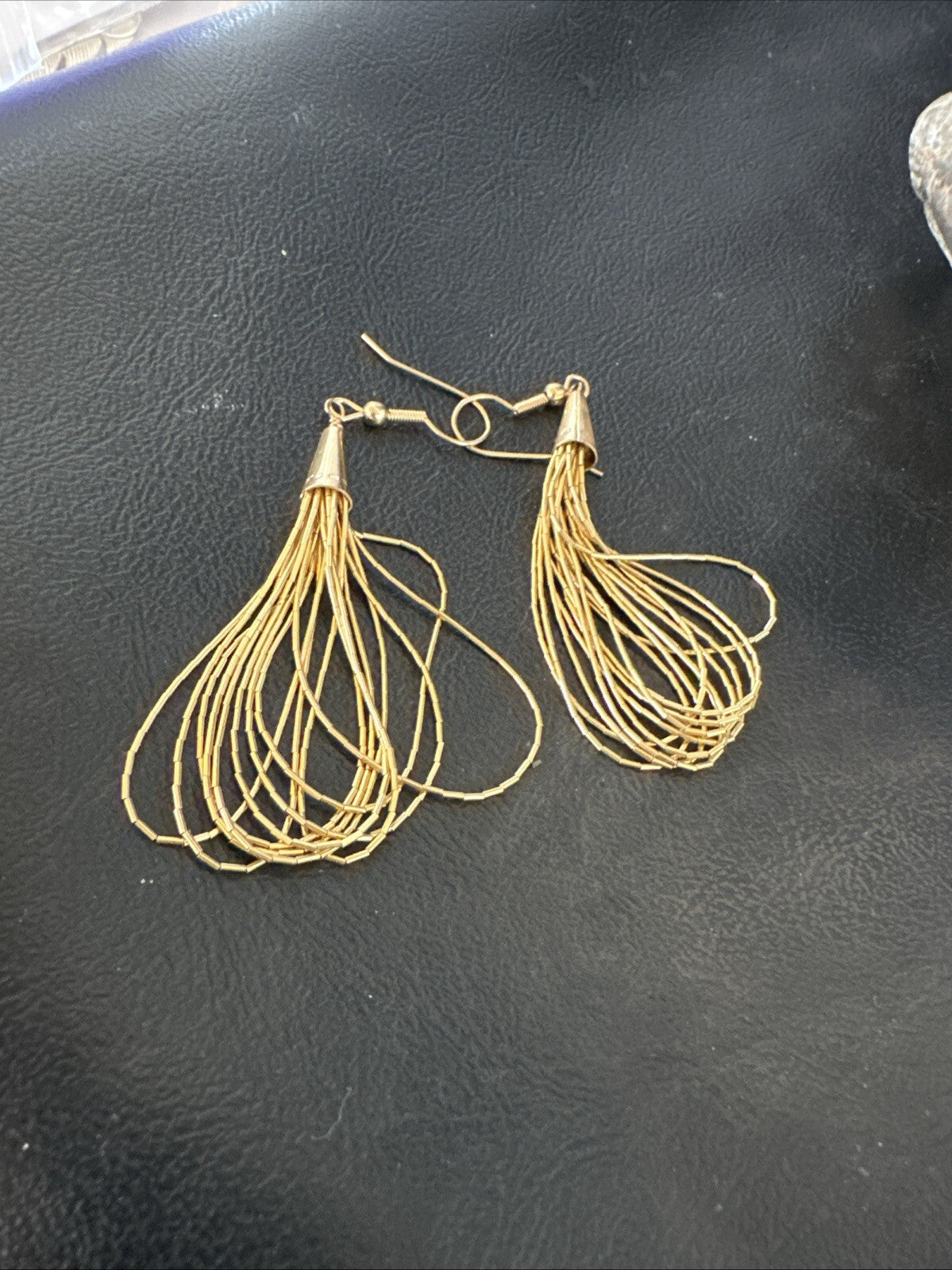 Liquid 10 Strand Sterling Silver Gold filled Heishi Dangle 2.5” Earrings 18644