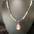 Navajo Pearls Wild Crazy Horse Turquoise Necklace Pendant | Sterling Silver | Authentic Native American Handmade | 13905