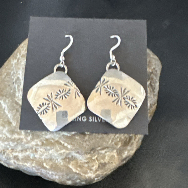 Navajo Stamped Earrings Set | Sterling Silver | Authentic Native American Handmade | 4754