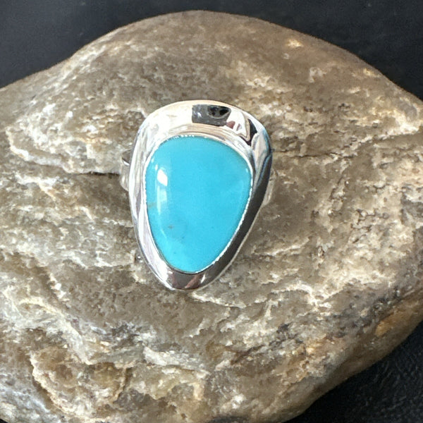 Blue Turquoise Spiny Oyster Southwestern Ring Size 10 | Sterling Silver | Authentic Native American Handmade | 18531