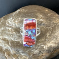 Blue Turquoise Spiny Oyster Southwestern Ring Size 9 | Sterling Silver | Authentic Native American Handmade | 18540