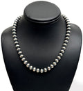 8mm Navajo Pearls 17"Single Strand Necklace | Sterling Silver | Authentic Native American Handmade
