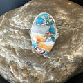 Blue Turquoise Spiny Oyster Southwestern Ring Size 8 | Sterling Silver | Authentic Native American Handmade | 18547