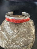 Red Coral Navajo Bracelet Handmade | Sterling Silver | Authentic Native American Handmade | 19461