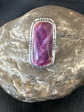 Women's Purple Spiny Oyster Navajo Ring Size 6.5 | Sterling Silver | Authentic Native American Handmade | 18581