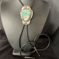 Men's Bolo Tie Green Royston Turquoise Navajo 14108N | Sterling Silver | Authentic Native American Handmade