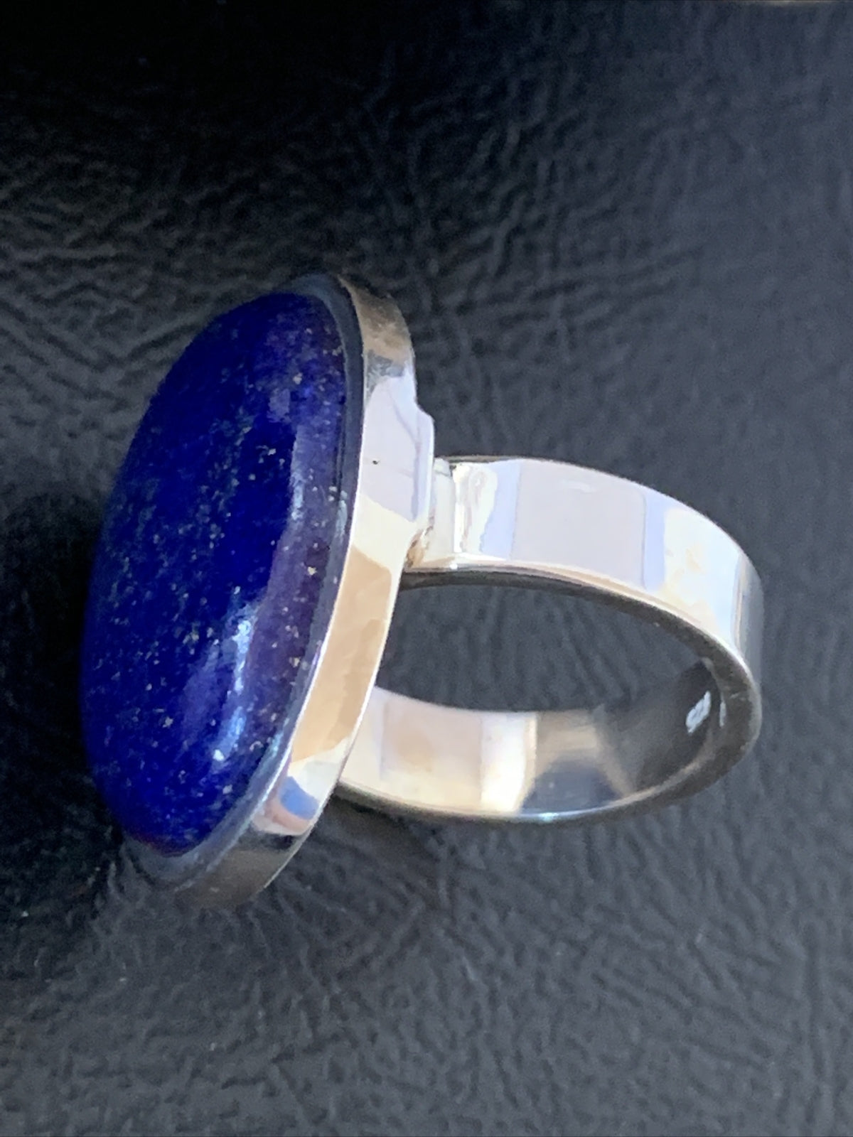 Men Blue Lapis Lazuli Navajo Sterling Silver Ring Size 7 10279
