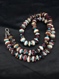 Purple Spiny Oyster Turquoise Navajo Bead Necklace | Sterling Silver | Authentic Native American Handmade | 02617