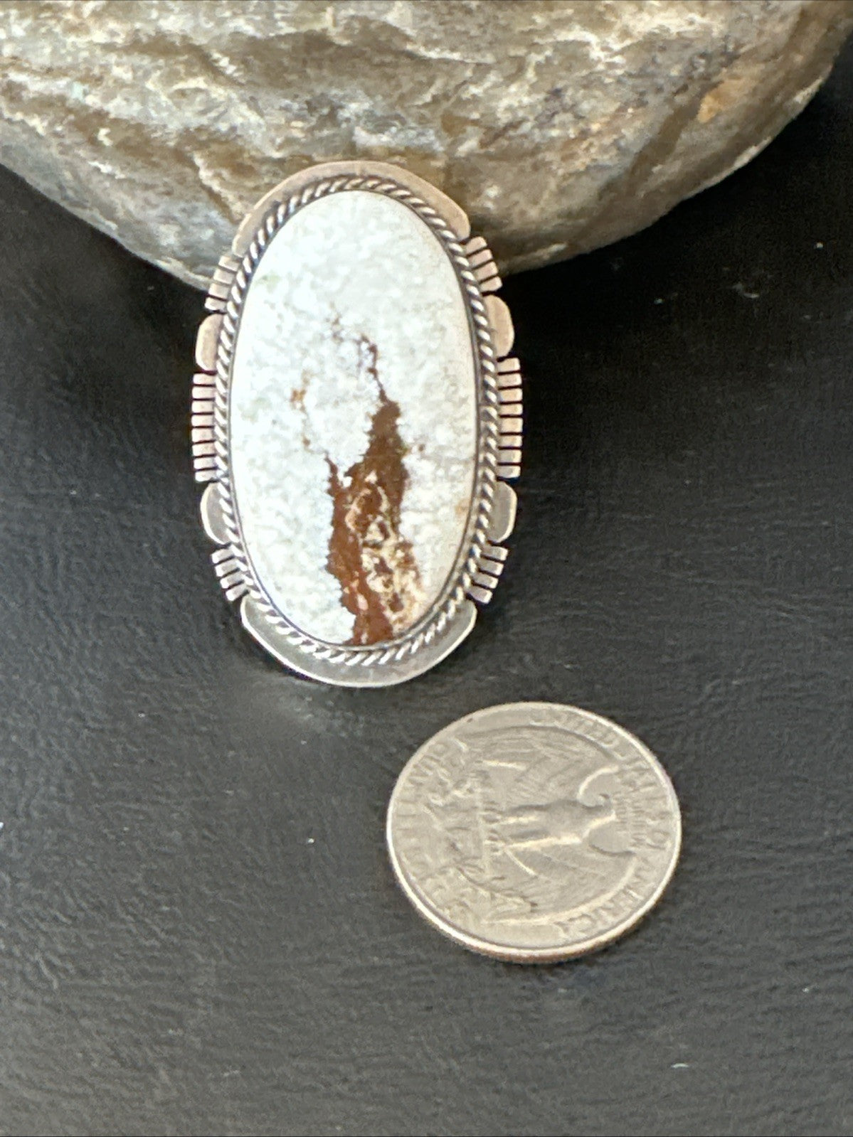 Native American Wild Horse Turquoise Navajo Sterling Silver Ring Size 6.5 19823