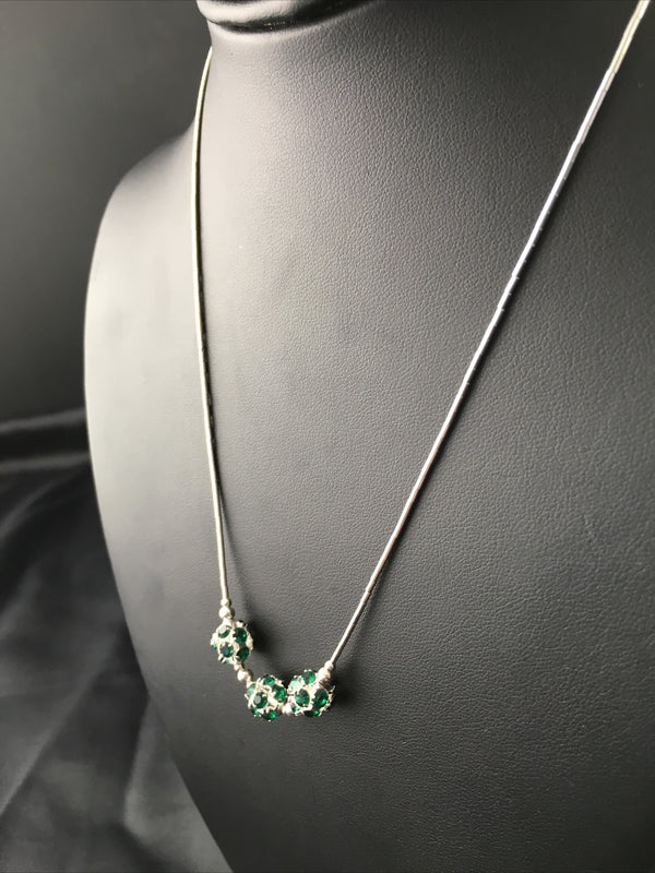 Girls Heishi Beads Pendant Navajo Necklace 17" | Sterling Silver | Authentic Native American Handmade | 10119