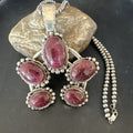 Navajo Purple Spiny Oyster Pendant Necklace Naja 20" | Sterling Silver | Authentic Native American Handmade | 19029