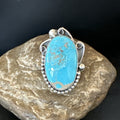 Blue Kingman Turquoise Navajo Ring Size 11 | Sterling Silver | Authentic Native American Handmade | 18797
