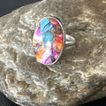 Blue Turquoise Spiny Oyster Southwestern Ring Size 7 | Sterling Silver | Authentic Native American Handmade | 18495