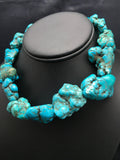 Blue Turquoise Nugget Creek Form Bead Strand | Authentic Native American Handmade | 03153