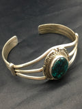 Spider Web Turquoise Navajo Bracelet 5" | Sterling Silver | Authentic Native American Handmade | 02650