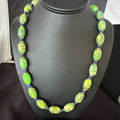 Green Turquoise Lapis Nugget Southwestern Necklace 22" | Sterling Silver | Authentic Native American Handmade | 19249