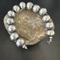14mm Round Beads 7"Beads Bracelet | Sterling Silver | Authentic Native American Handmade | 91407