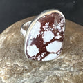 Men's Women's Wild Horse Turquoise Navajo Ring Sz 8 | Sterling Silver | Authentic Native American Handmade | 17342