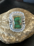 Navajo Green Royston Turquoise Ring Size 8.5 | Sterling Silver | Authentic Native American Handmade | 19618