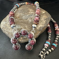 Purple Spiny Oyster Naja Pendant Turquoise Navajo Necklace | Sterling Silver | Authentic Native American Handmade | 18848
