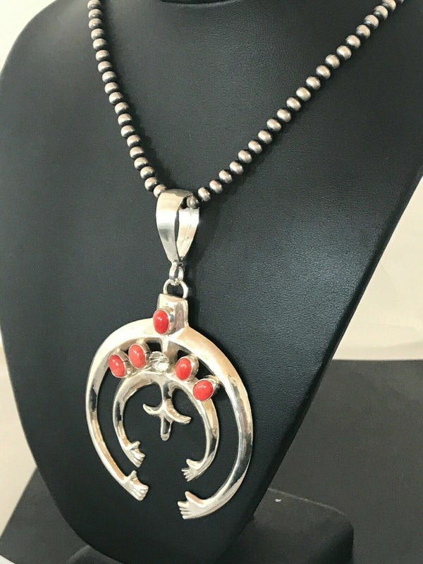 Spiny Oyster Pendant Navajo Squash Blossom Necklace | Sterling Silver | Authentic Native American Handmade | 01209