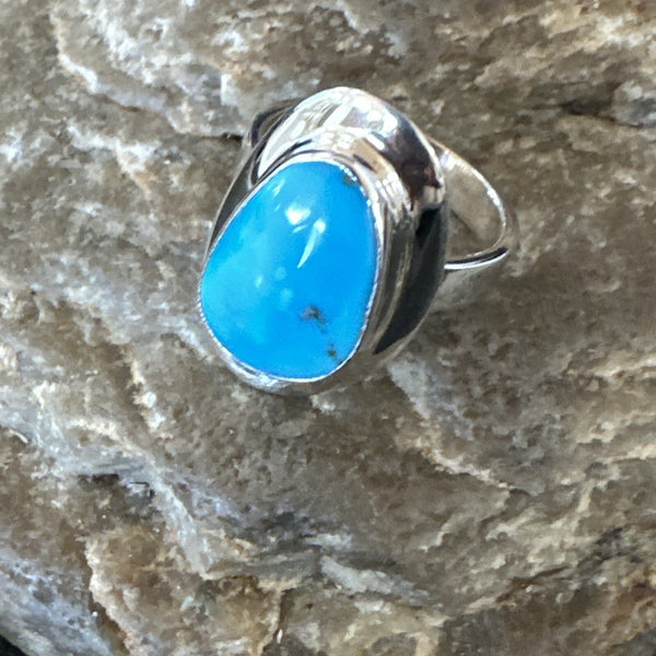 Women's Robin Egg Blue Kingman Turquoise Ring Size 6 | Sterling Silver | Authentic Native American Handmade | 17732