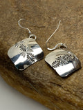 Navajo Stamped Earrings | Sterling Silver | Authentic Native American Handmade | 19756
