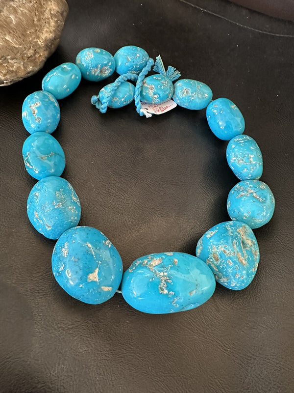 Collectors Authentic Blue Sleeping Beauty Graduated Turquoise Strand 20" | Authentic Native American Handmade | 18446