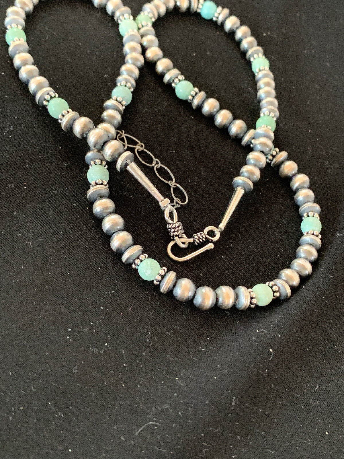 Navajo Pearls Sterling DRY CREEK Turquoise Bead Necklace 22" Sale 13310